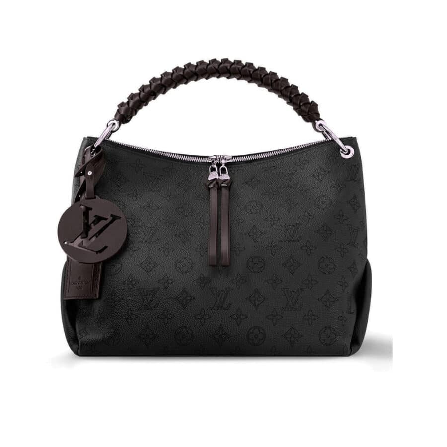 Louis Vuitton Beaubourg Hobo MM Mahina Perforated Leather Shoulder Bag Black 32cm M56073