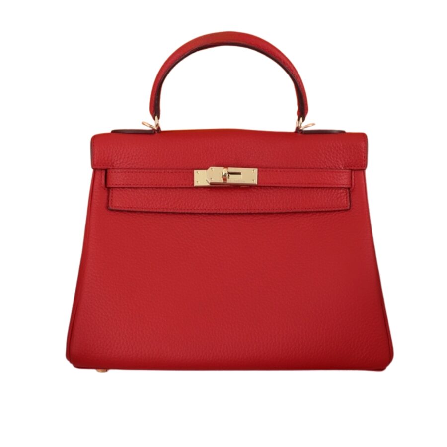 HERMES KELLY RED SELLIER ROUGE EPSOM GOLD HARDWARE 25CM