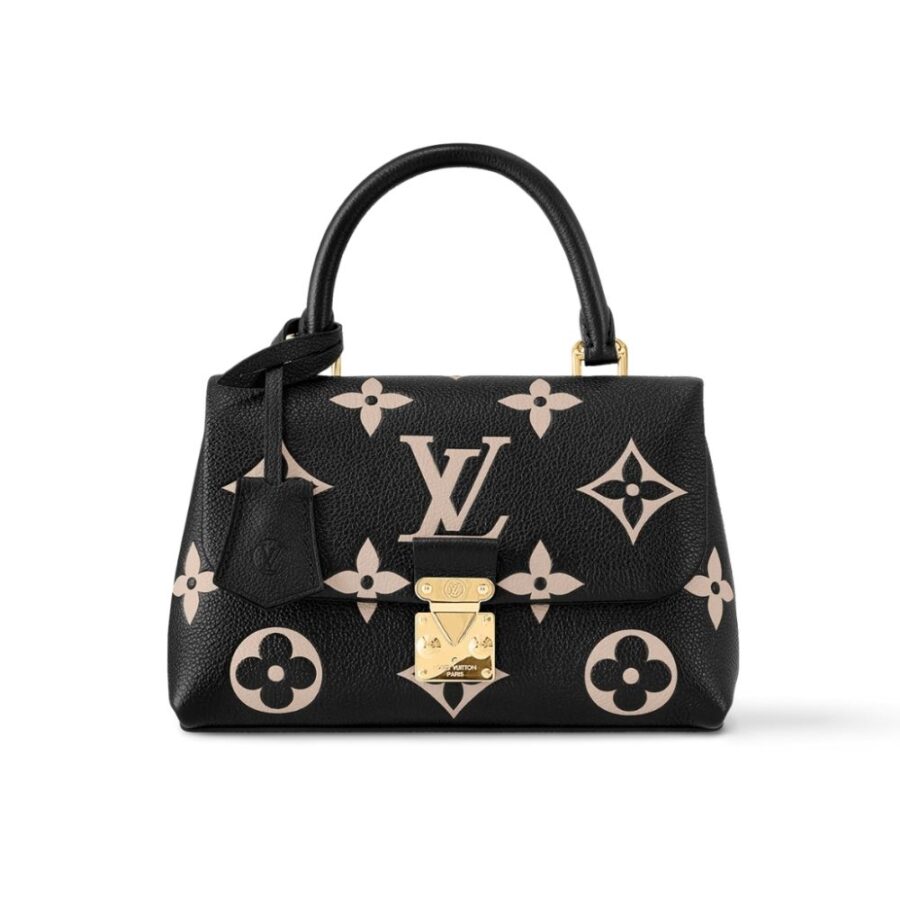 Louis Vuitton Madeleine BB Monogram Empreinte Leather Top Handle Bag Black and Beige 24cm M45978