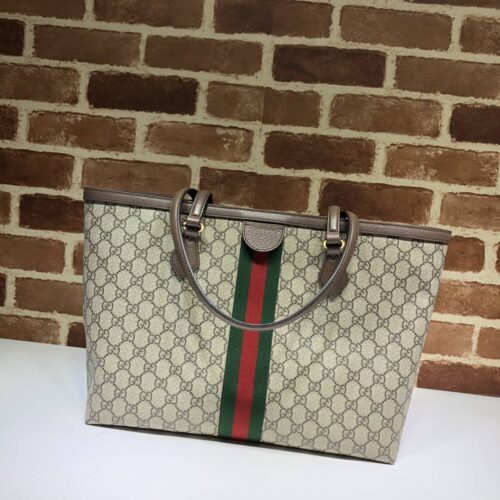 Alternative view of Gucci Ophidia Large Tote Bag Beige And Dark Brown Gg Supreme 38Cm 631685 96Iwb 8745