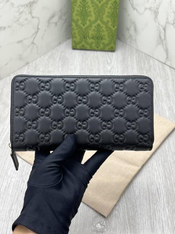 GUCCI GG SIGNATURE ZIP WALLET BLACK 19CM 625558 1W3AN 1000 - Image 2