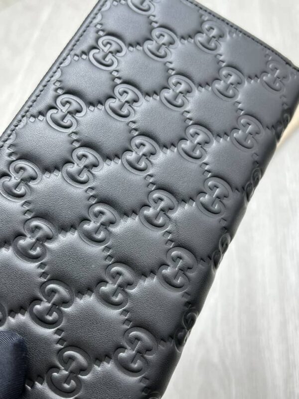 GUCCI GG SIGNATURE ZIP WALLET BLACK 19CM 625558 1W3AN 1000 - Image 9