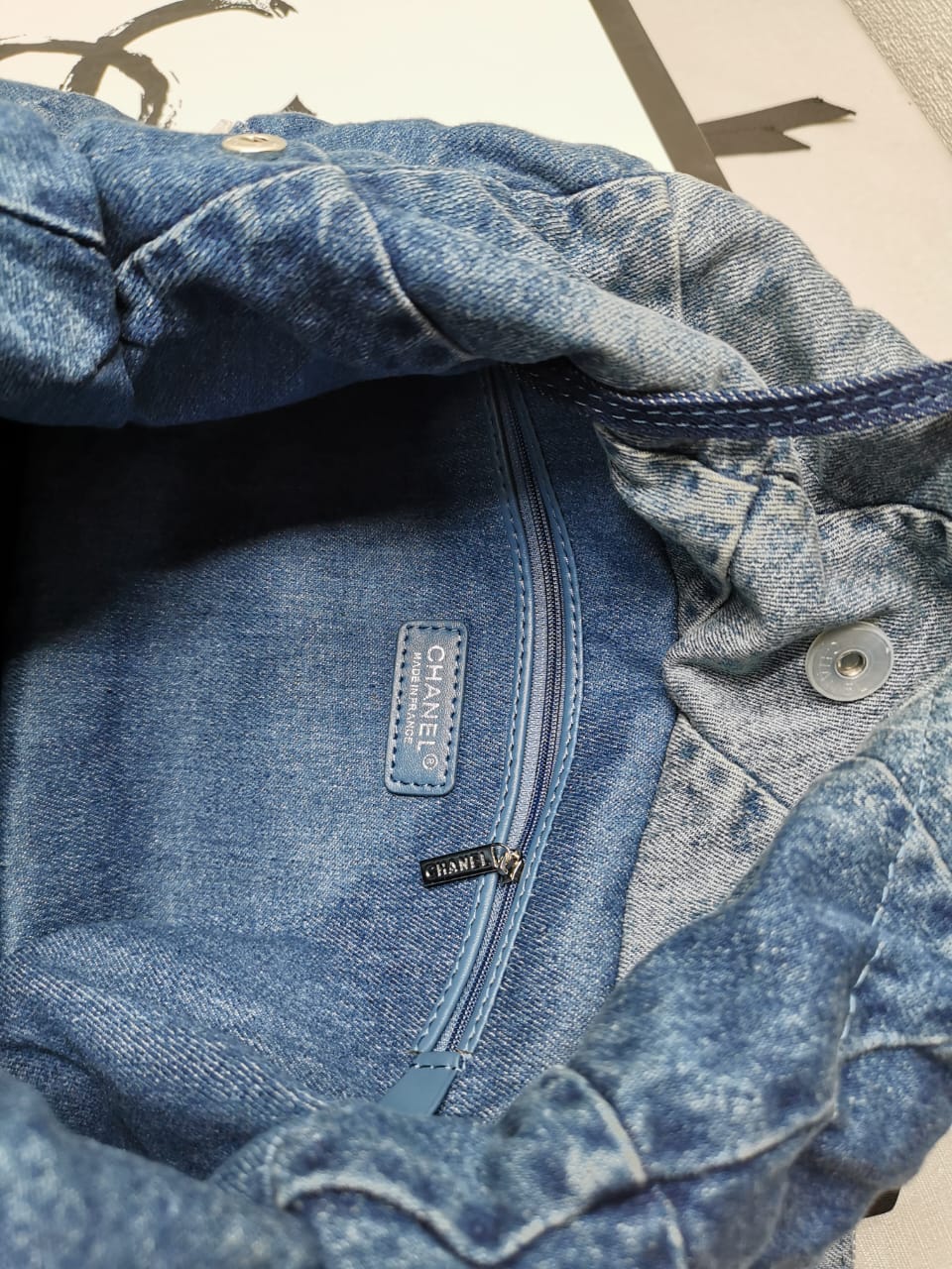 CHANEL 22 HANDBAG WASHED DENIM AS3261 B10439 NM981 - Image 9