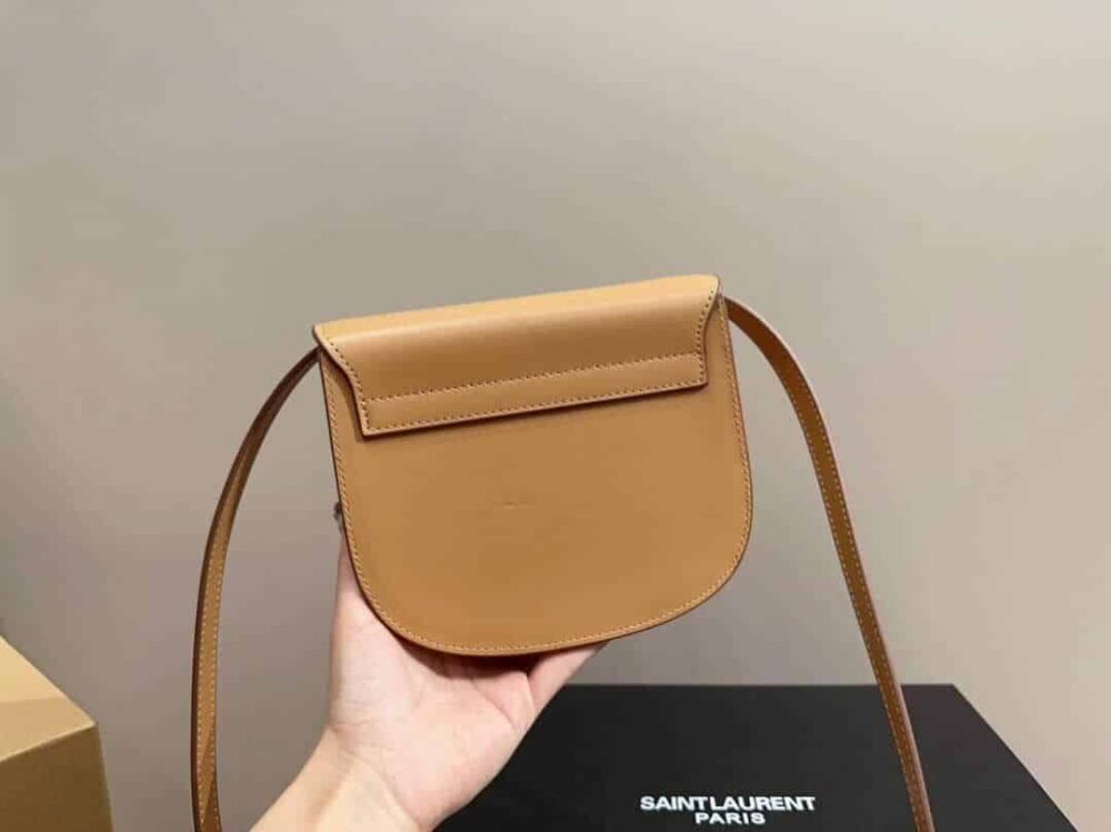 SAINT LAURENT KAIA SMALL SATCHEL IN SMOOTH VINTAGE LEATHER GOLD BROWN 619740BWR6W2725 - Image 6
