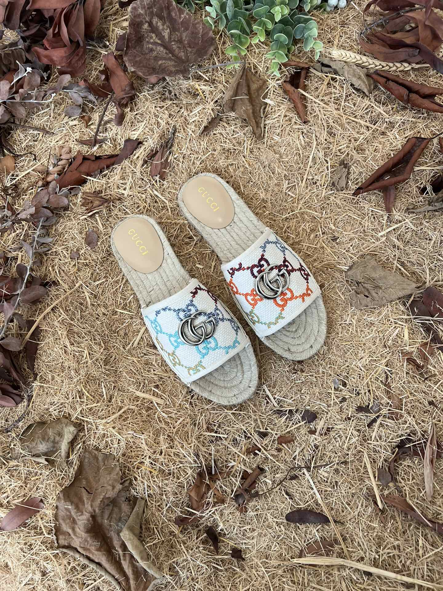 Gucci Women's GG Multicolor Slip On Espadrille Slide Sandals 678037 UFT70 8470 - Image 5