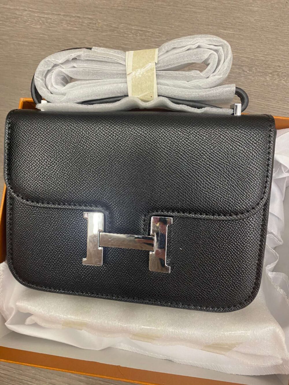 HERMES CONSTANCE 18 EPSOM BLACK SILVER HARDWARE 18CM - Image 7