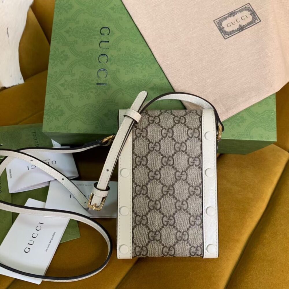 GUCCI HORSEBIT 1955 MINI BAG BEIGE EBONY WHITE 17CM 625615 92TCG 9761 - Image 3
