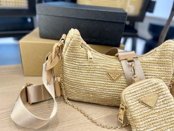 PRADA RE-EDITION 2005 RAFFIA BAG TAN 1BH2042A2TF0018VV9L - Image 4