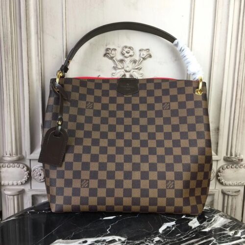 Alternative view of Louis Vuitton Graceful PM Damier Ebene Brown Red 35cm N44044