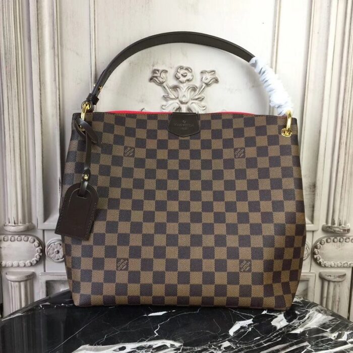 Alternative view of Louis Vuitton Graceful PM Damier Ebene Brown Red 35cm N44044