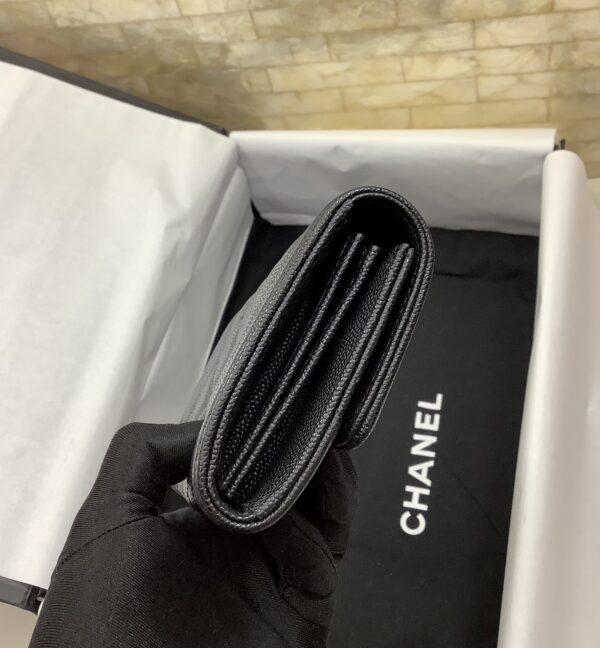 CHANEL BOY LONG FLAP BLACK GOLD WALLET A80286 Y07659 94305 - Image 5