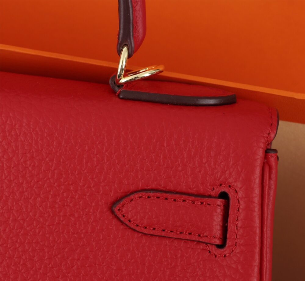 HERMES KELLY RED SELLIER ROUGE EPSOM GOLD HARDWARE 25CM - Image 7