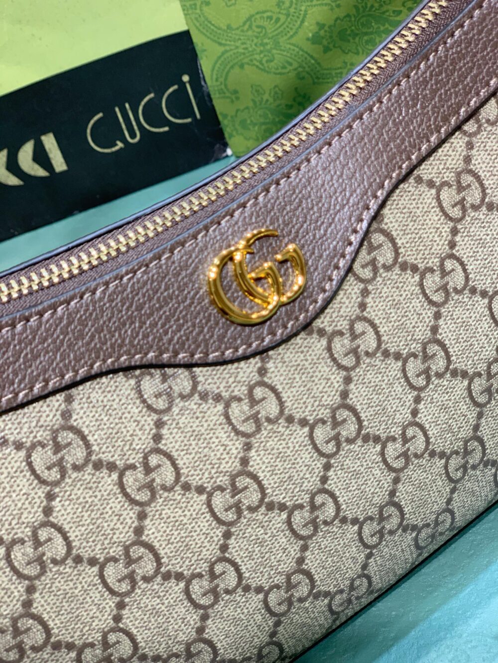 GUCCI OPHIDIA SMALL SHOULDER BAG BEIGE AND DARK BROWN 25CM 735145 KAAAD 8358 - Image 2