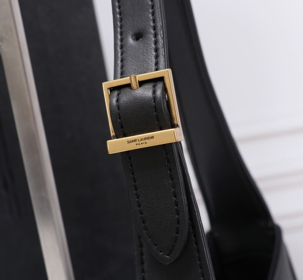 SAINT LAURENT LE 5 À 7 HOBO BAG IN SMOOTH LEATHER BLACK GOLD 23CM 6572282R20W1000 - Image 8