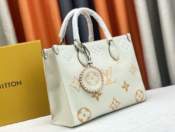 LOUIS VUITTON ON THE GO MM MONOGRAM EMPREINTE LEATHER WHITE M45717 - Image 9