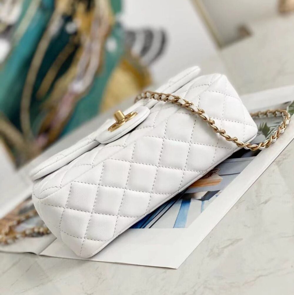 CHANEL 23C PEARL CRUSH MINI RECTANGULAR FLAP BAG WHITE 20CM - Image 7