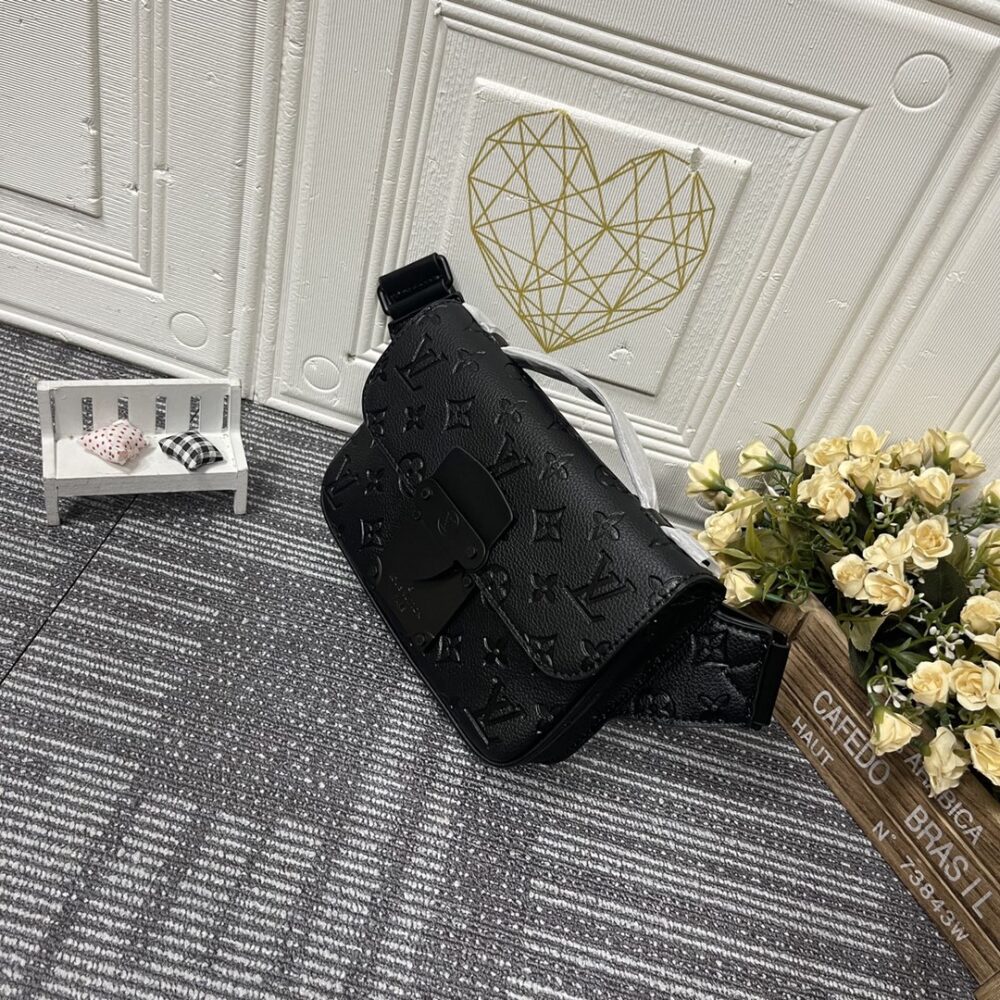 LOUIS VUITTON S LOCK SLING MONOGRAM BLACK BAG 21CM M58487 - Image 6