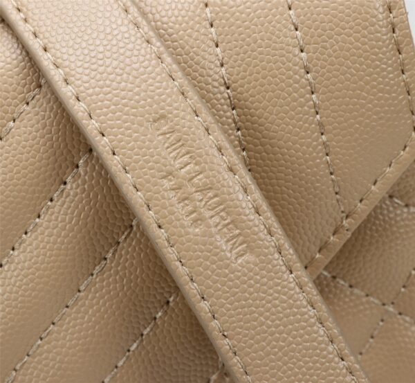 SAINT LAURENT ENVELOPE SMALL BAG IN MIX MATELASSÉ GRAIN DE POUDRE EMBOSSED BEIGE 600195BOW912721 - Image 6