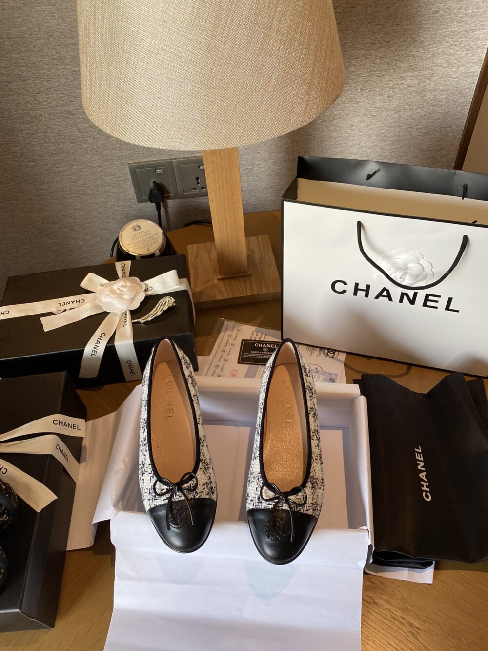 CHANEL PLAIN TOE RUBBER SOLE CASUAL STYLE TWEED WHITE - Image 5