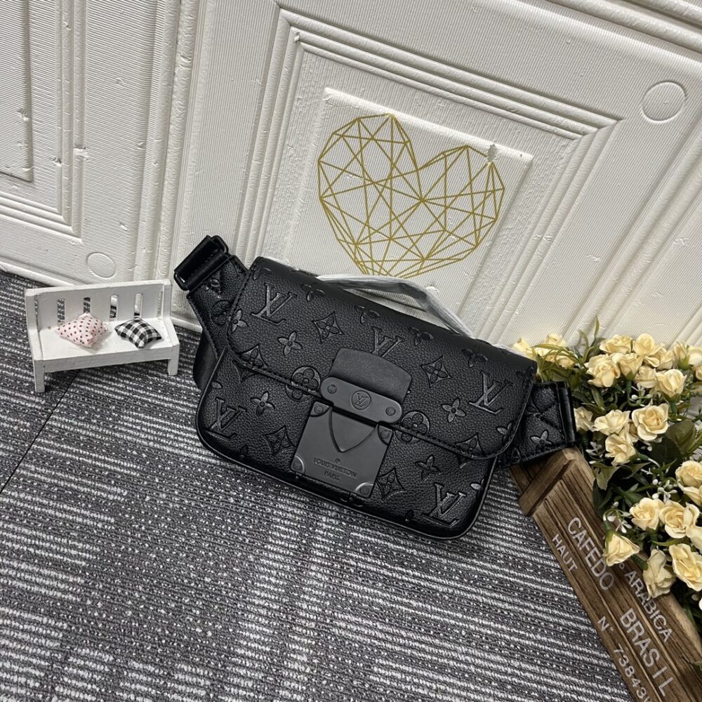 LOUIS VUITTON S LOCK SLING MONOGRAM BLACK BAG 21CM M58487 - Image 7