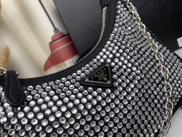 PRADA RE-EDITION 2005 SATIN BAG WITH CRYSTALS 1BH2042AWLF0T7OVV9L - Image 8