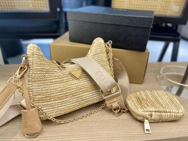 PRADA RE-EDITION 2005 RAFFIA BAG TAN 1BH2042A2TF0018VV9L - Image 5