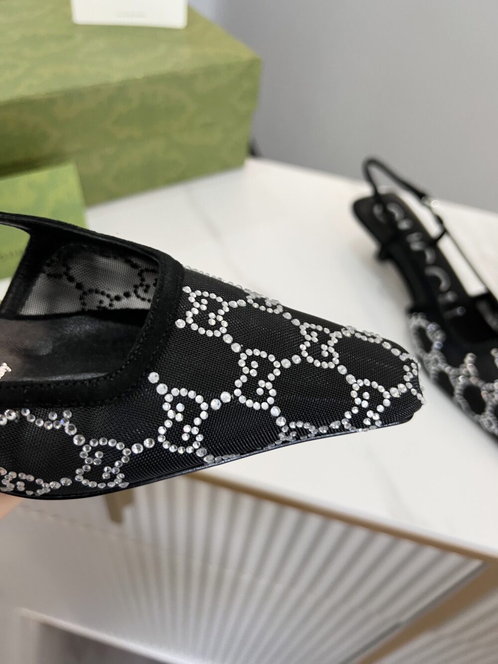 GUCCI WOMEN’S SLINGBACK PUMP BLACK ‎675829 F13A0 1000 - Image 6