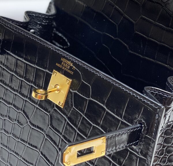 HERMES MINI KELLY K20 GOLD-TONED HARDWARE BLACK 20CM - Image 2