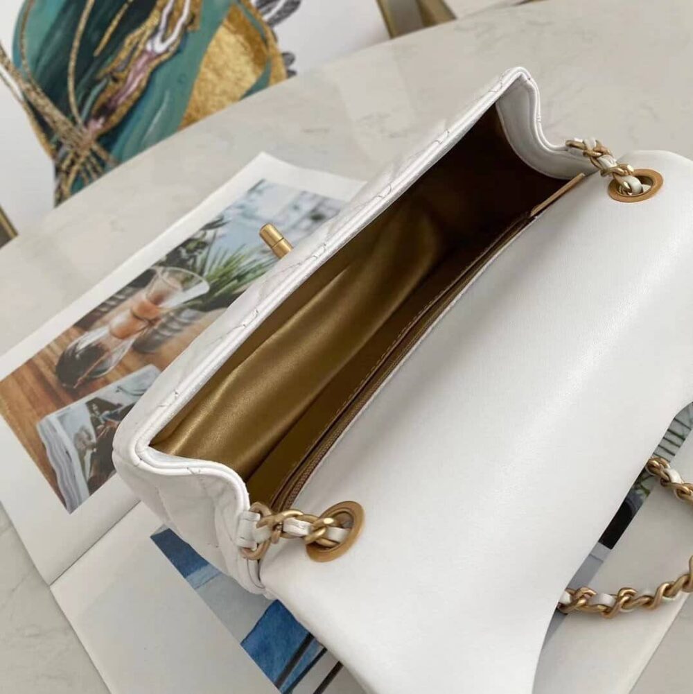 CHANEL 23C PEARL CRUSH MINI RECTANGULAR FLAP BAG WHITE 20CM - Image 8