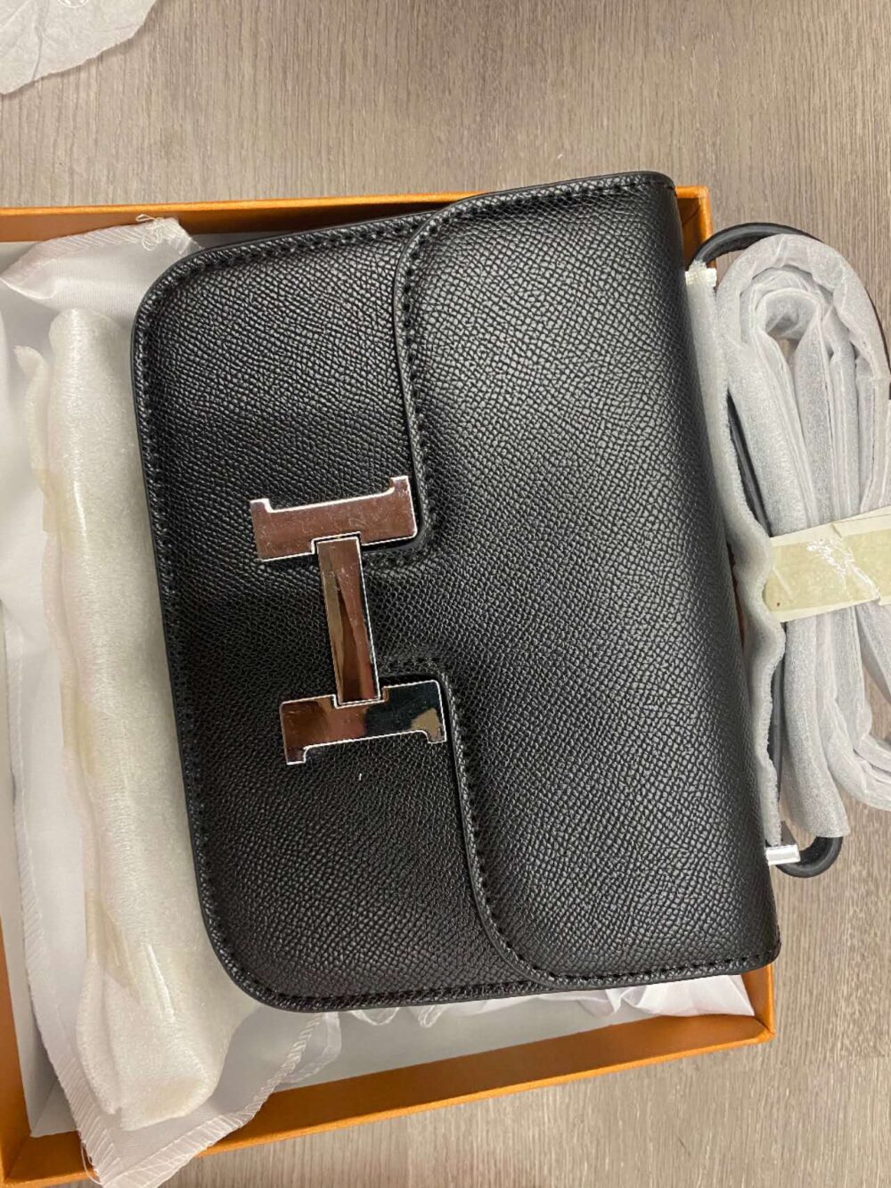 HERMES CONSTANCE 18 EPSOM BLACK SILVER HARDWARE 18CM - Image 6