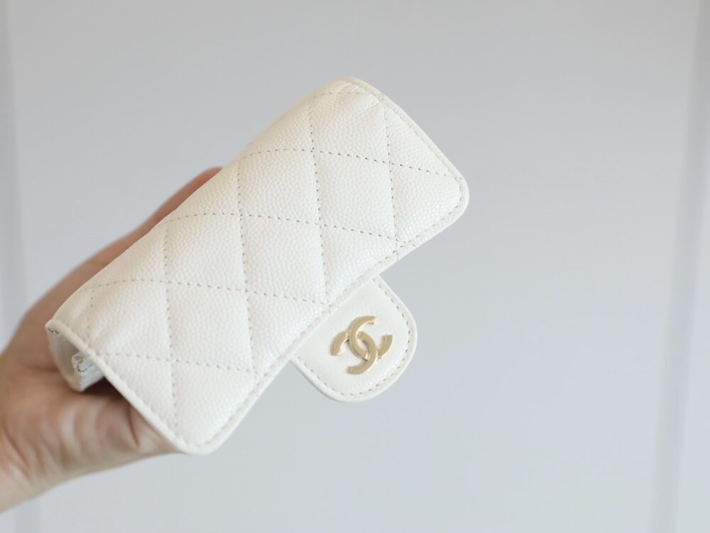CHANEL CLASSIC CARD HOLDER WALLET WHITE 10CM AP0214 B10583 10601 - Image 4