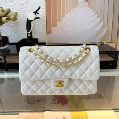 Alternative view of Chanel Classic Medium Handbag White 25cm A01112