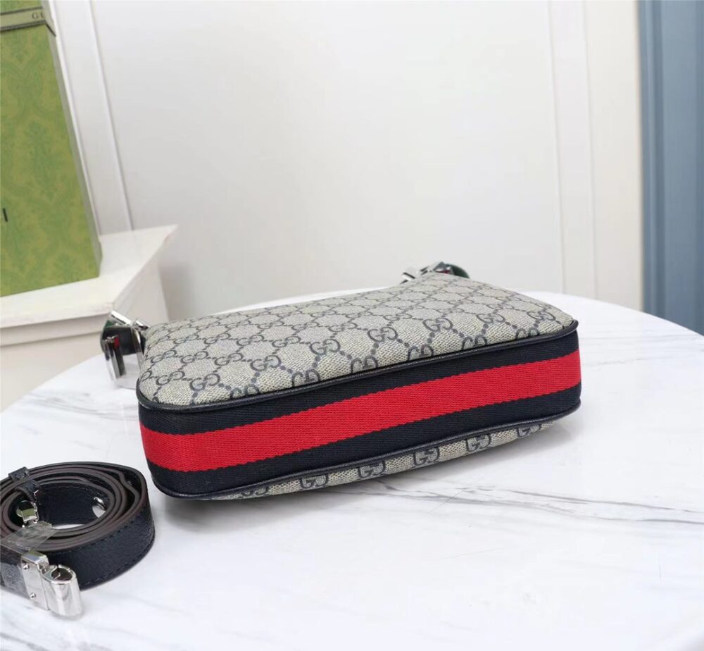 GUCCI ATTACHE SMALL SHOULDER BAG BEIGE AND BLUE 23CM 699409 96GRN 4082 - Image 8