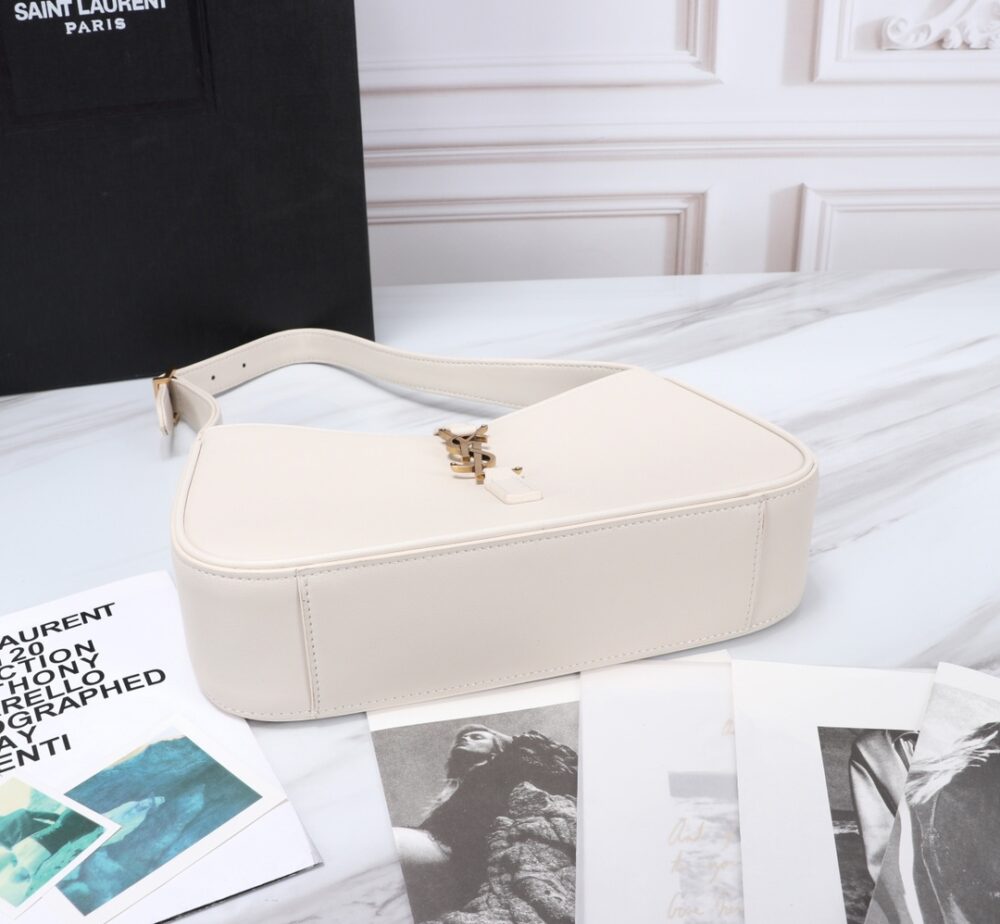 SAINT LAURENT LE 5 À 7 HOBO BAG IN SMOOTH LEATHER WHITE 23CM 6572282R20W9207 - Image 5