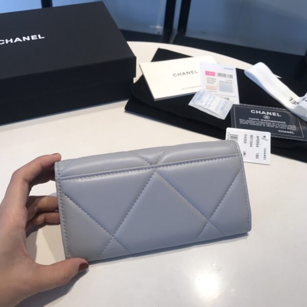 CHANEL 19 LONG FLAP WALLET GREY AP0955 - Image 8