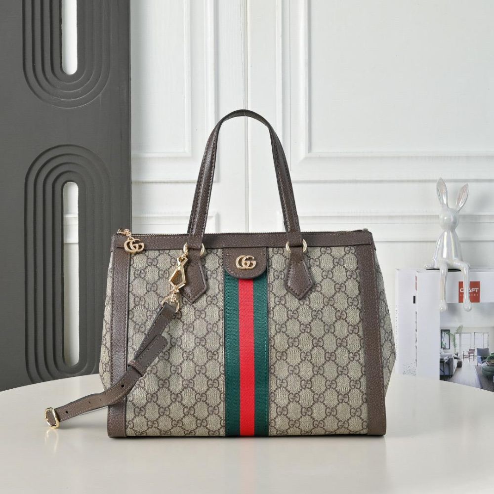 Gucci Ophidia Medium Tote Bag Beige Ebony 33Cm 524537 K05NB 8745 - Image 2