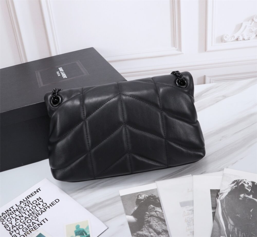 SAINT LAURENT PUFFER SMALL CHAIN BAG IN QUILTED BLACK NOIR 5774761EL081000 - Image 2
