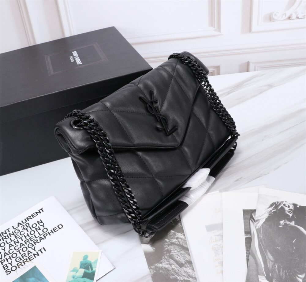 SAINT LAURENT PUFFER SMALL CHAIN BAG IN QUILTED BLACK NOIR 5774761EL081000 - Image 3
