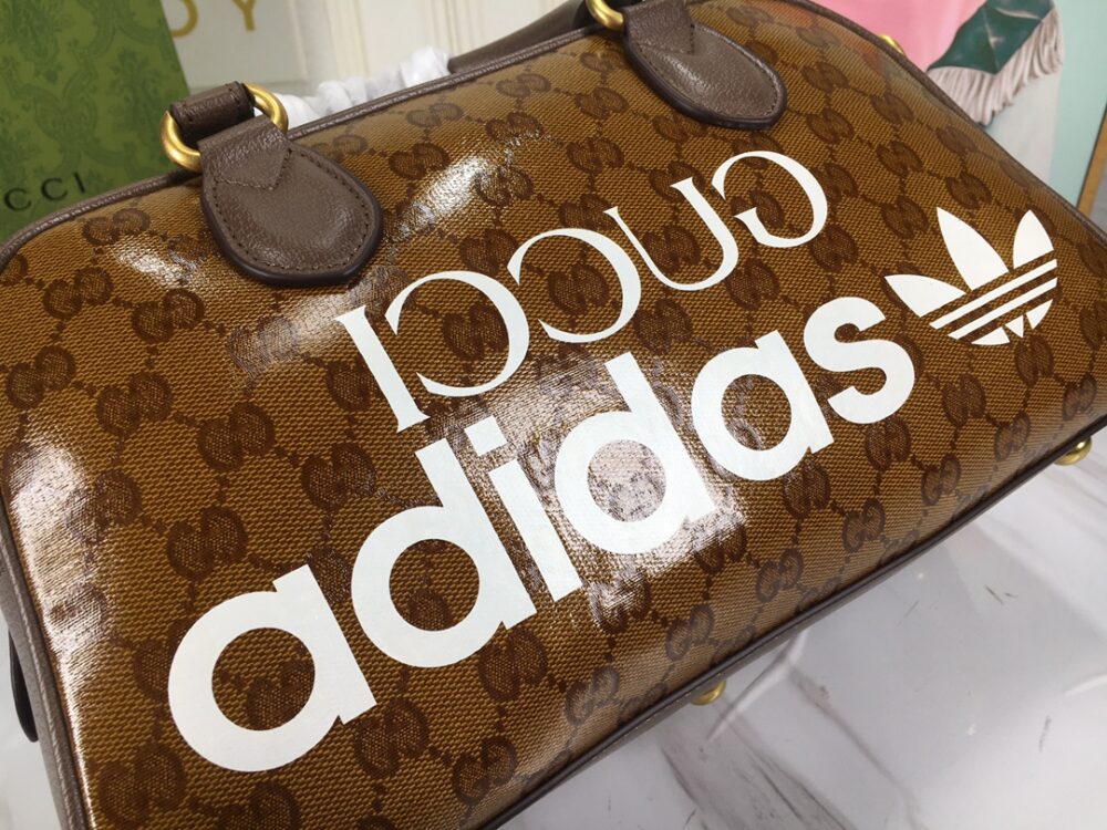 GUCCI x ADIDAS MINI DUFFLE BAG BROWN 31.5CM 702397 UVSFT 7268 - Image 7