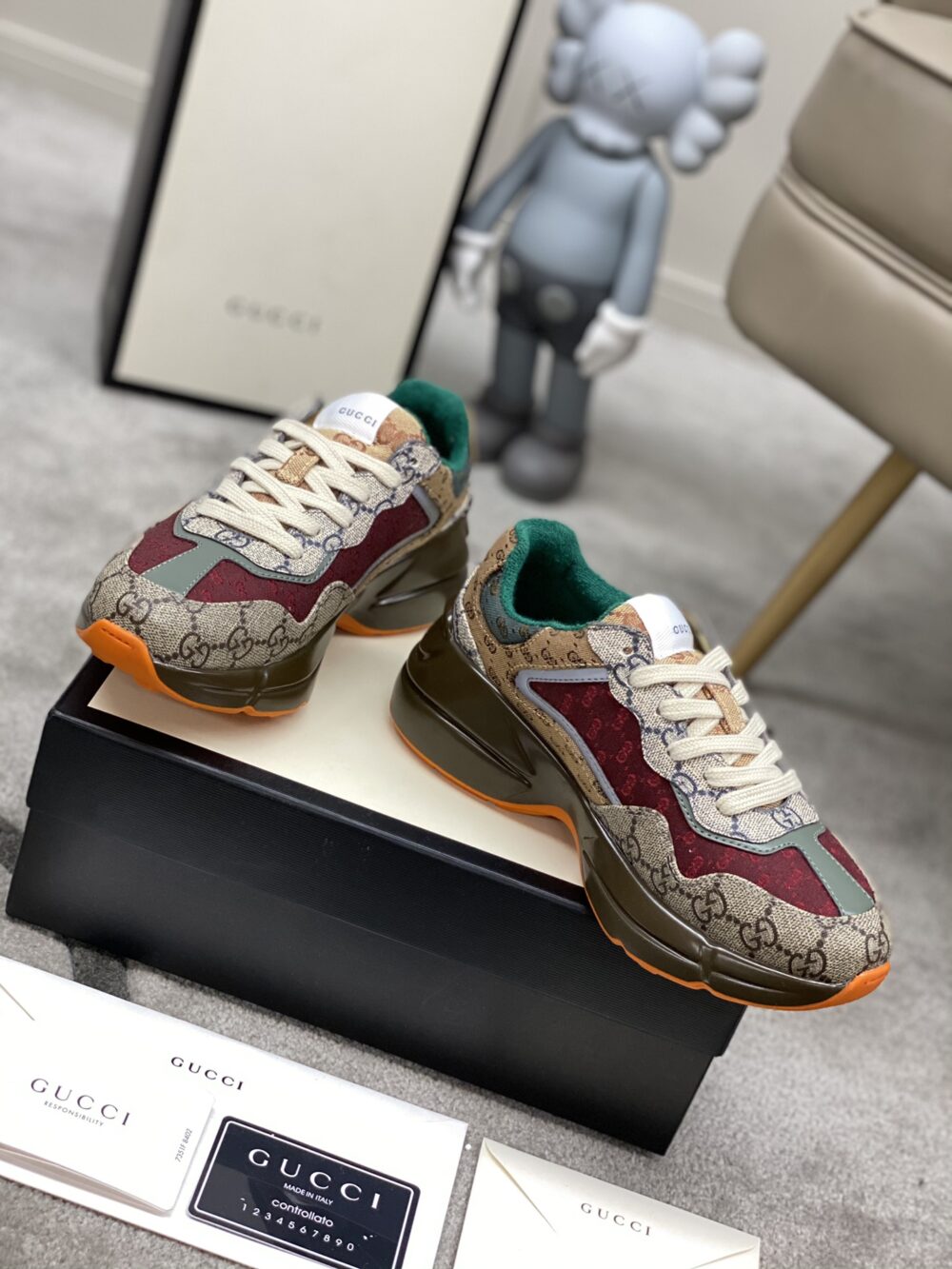 GUCCI WOMEN'S GG RHYTON SNEAKER ‎619891 99WG0 6060 - Image 10