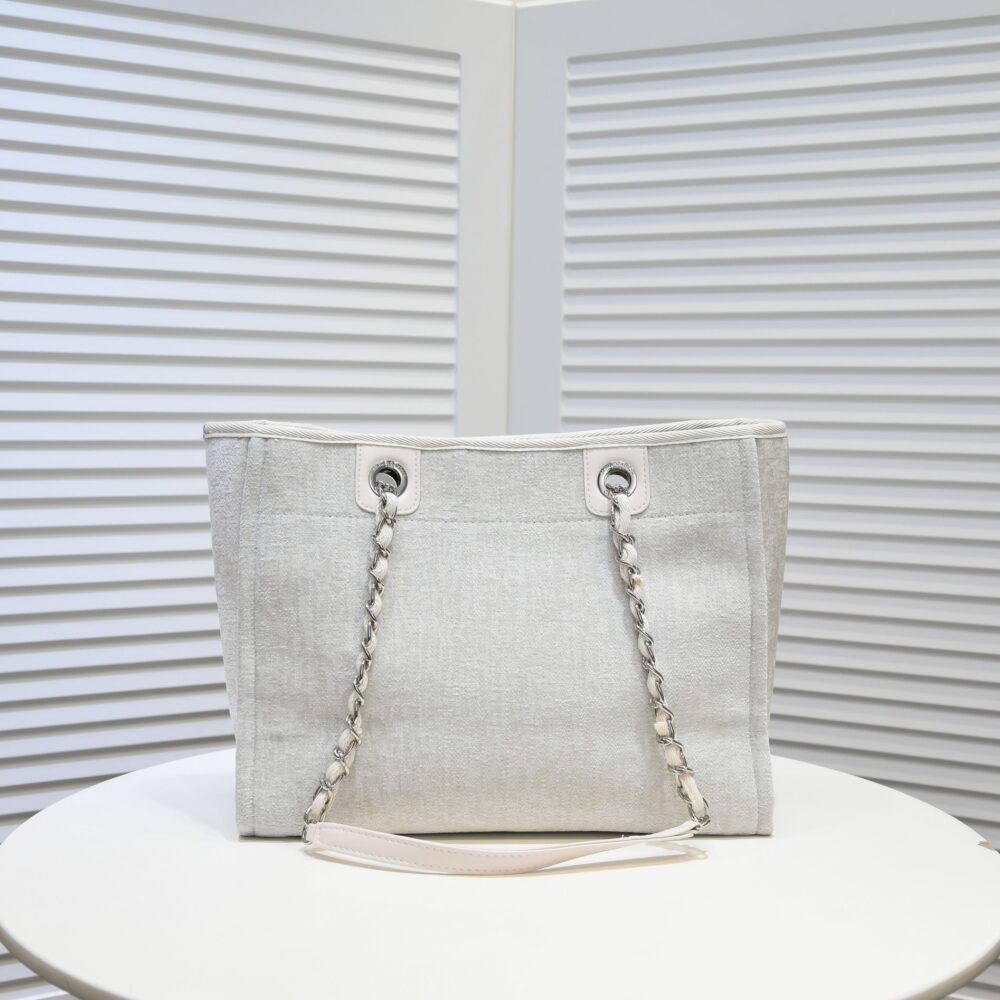 CHANEL SMALL DEAUVILLE CANVAS TOTE 34CM - Image 3