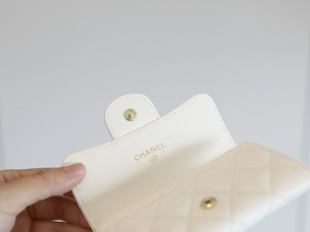 CHANEL CLASSIC CARD HOLDER WALLET WHITE 10CM AP0214 B10583 10601 - Image 5