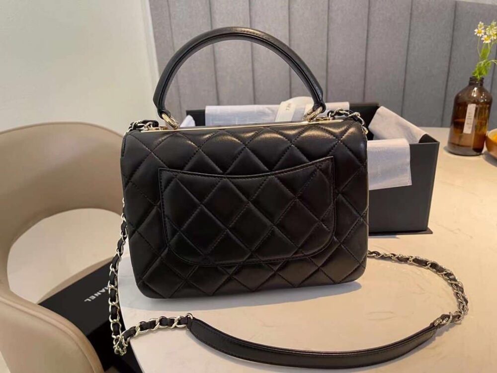 CHANEL FLAP BAG WITH TOP HANDLE BAG WITH GOLD METAL BLACK 25CM A92236 Y60767 94305 - Image 6