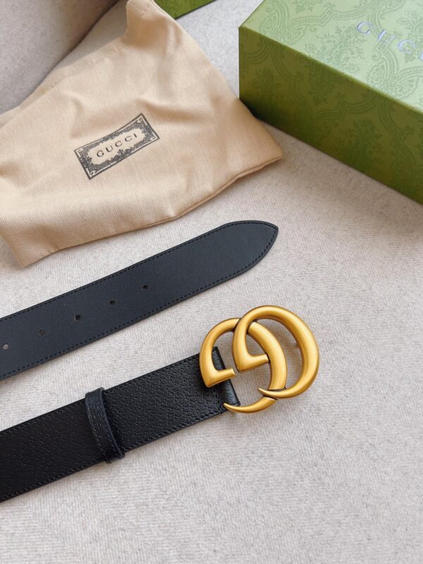 GUCCI MAMON GG GOLD LOGO BELT 4CM - Image 3