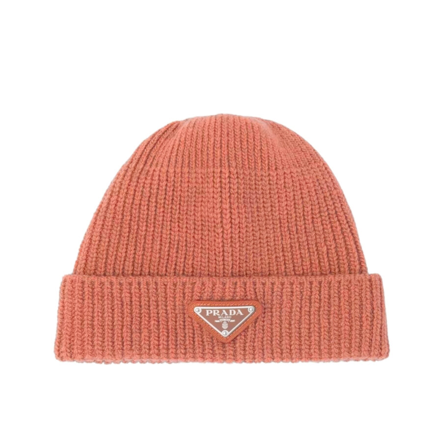 PRADA WOOL AND CASHMERE BEANIE SLIVER PINK