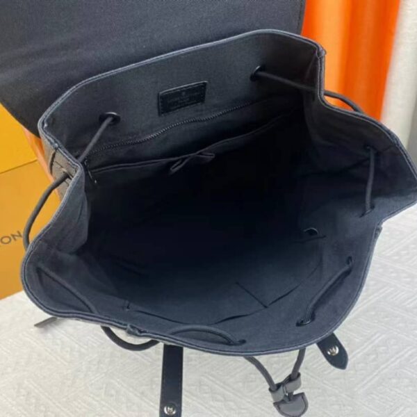 LOUIS VUITTON CHRISTOPHER MM BACKPACK MONOGRAM TAURILLON LEATHER BLACK 45CM M55699 - Image 6