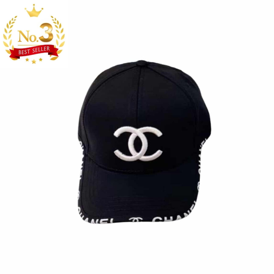 CHANEL CC COTTON BASEBALL CAP BLACK