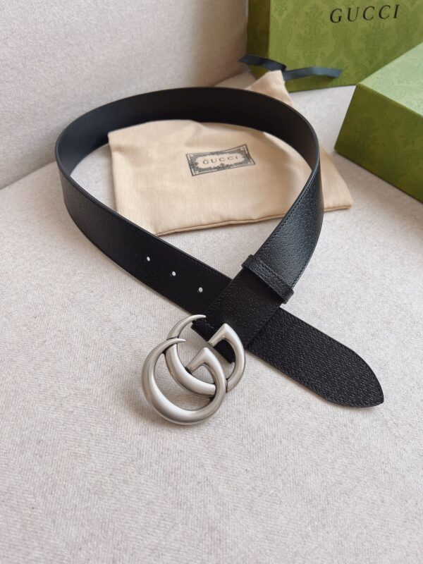 GUCCI MAMON GG SILVER LOGO BELT 4CM - Image 8