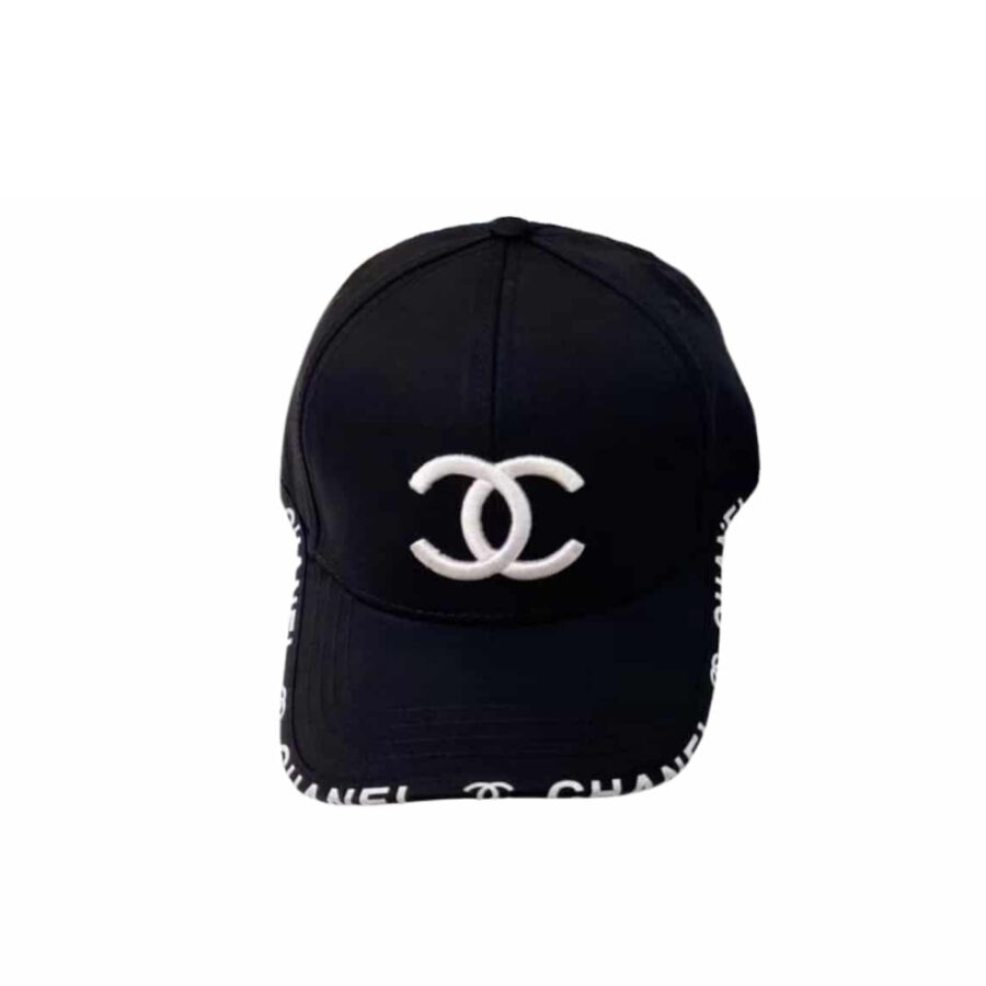 CHANEL CC COTTON BASEBALL CAP BLACK