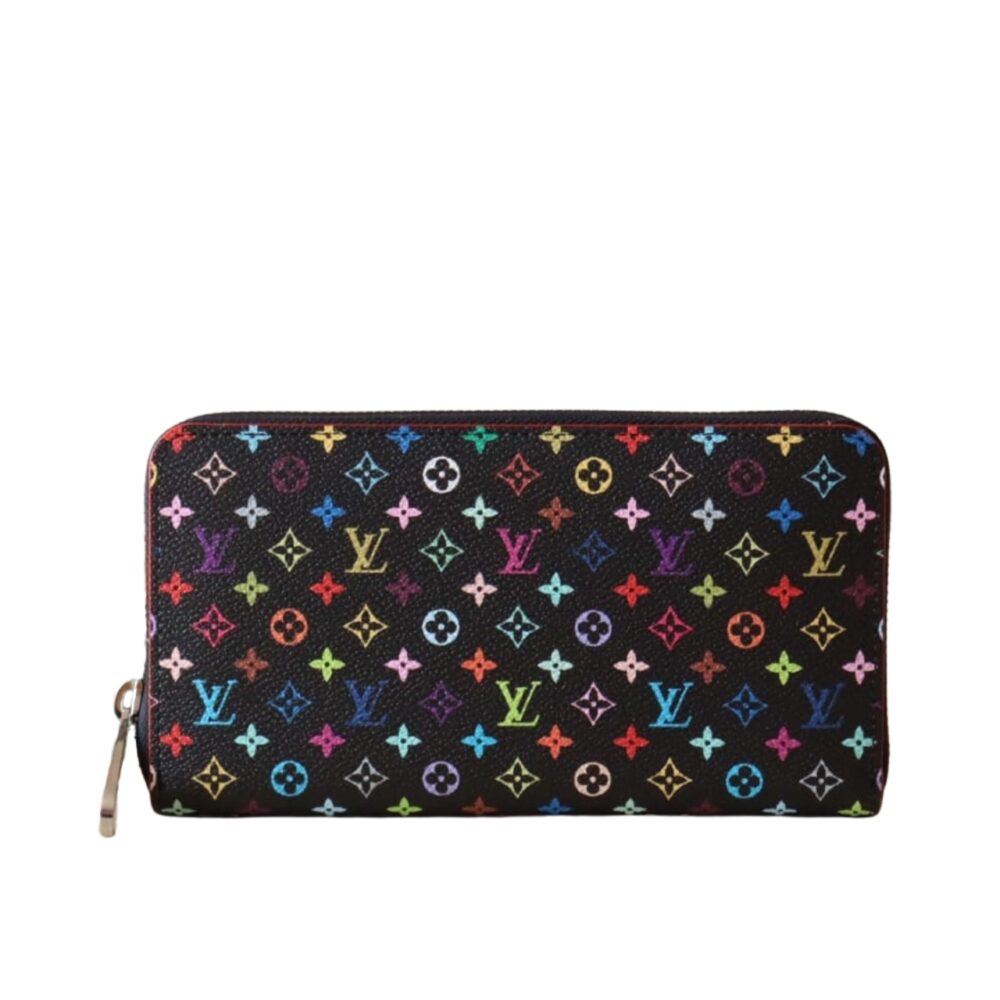 LOUIS VUITTON X TAKASHI MURAKAMI ZIPPY WALLET BLACK MULTICOLORED 19CM